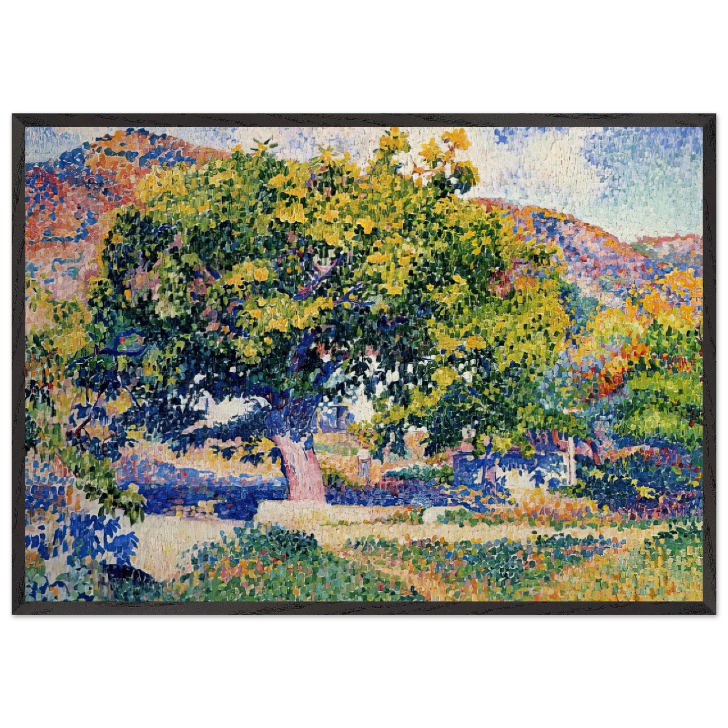 Around My House - Henri-Edmond Cross Framed Art Print – Black Wooden Frame - Default Title - -Framed Art Print