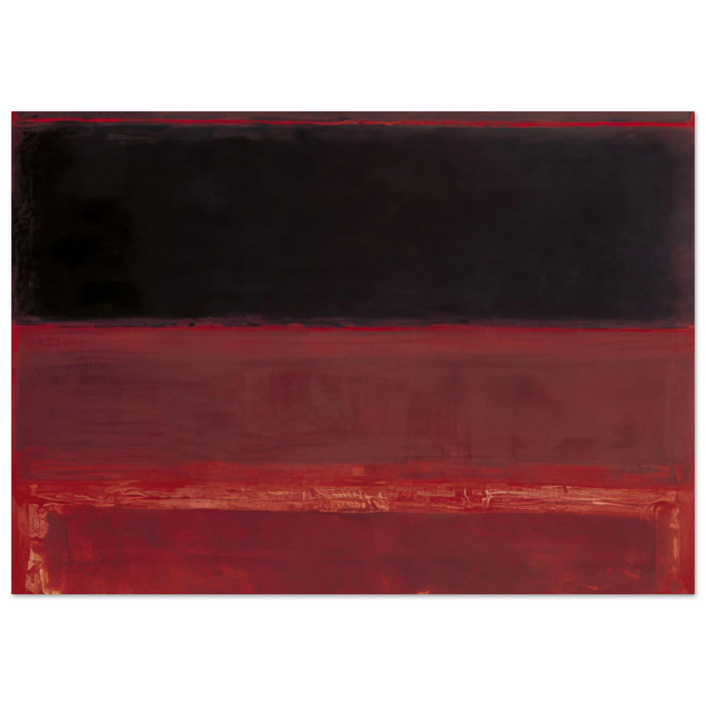 Mark Rothko - Four Darks in Red - 1958 Wall Art - 60x80 cm / 24x32 inches - Premium Wooden Framed Poster With Fine Art Paper - Black frame