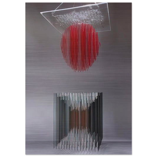 CUBO Y ESFERA VIRTUAL - Jesus Rafael Soto Brushed Aluminum Print - 70x100 cm / 28x40 inches | Jesus Rafael Soto Aluminum Print | Jesus Rafael Soto Prints