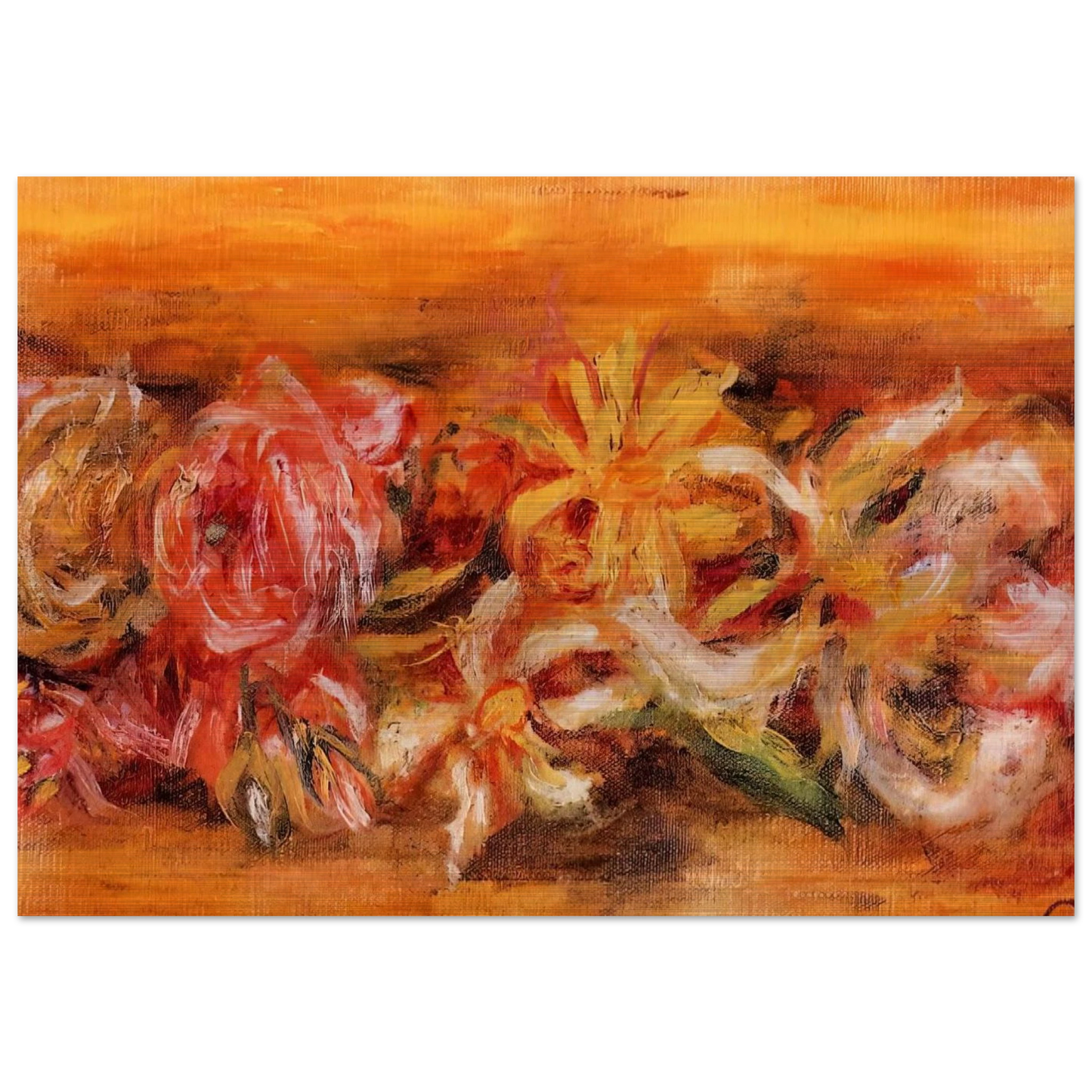 Garland of Flowers - Pierre-Auguste Renoir Brushed Aluminum Print - 70x100 cm / 28x40 inches | Pierre-Auguste Renoir Aluminum Print | Pierre-Auguste Renoir Prints