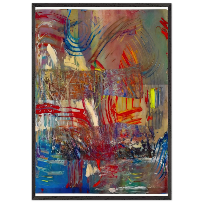 Horses Upside Down - Sam Gilliam 70x100 cm / 28x40 inches Framed Art Print – Black Wooden Frame