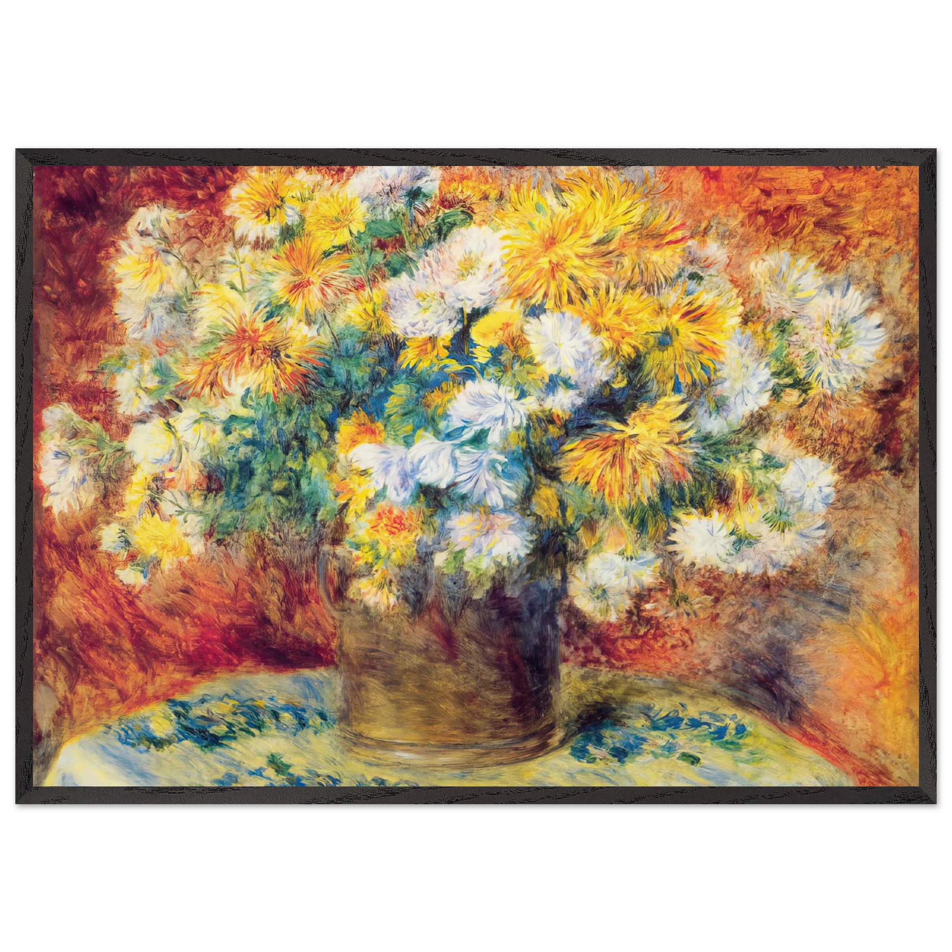 Chrysan the mums - Pierre-Auguste Renoir Framed Art Print – Black Wooden Frame - Default Title - -Framed Art Print