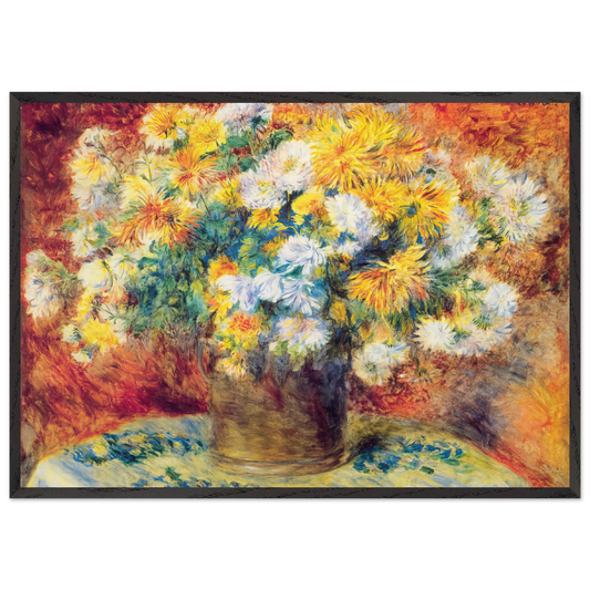 Chrysan the mums - Pierre-Auguste Renoir 70x100 cm / 28x40 inches Framed Art Print – Black Wooden Frame
