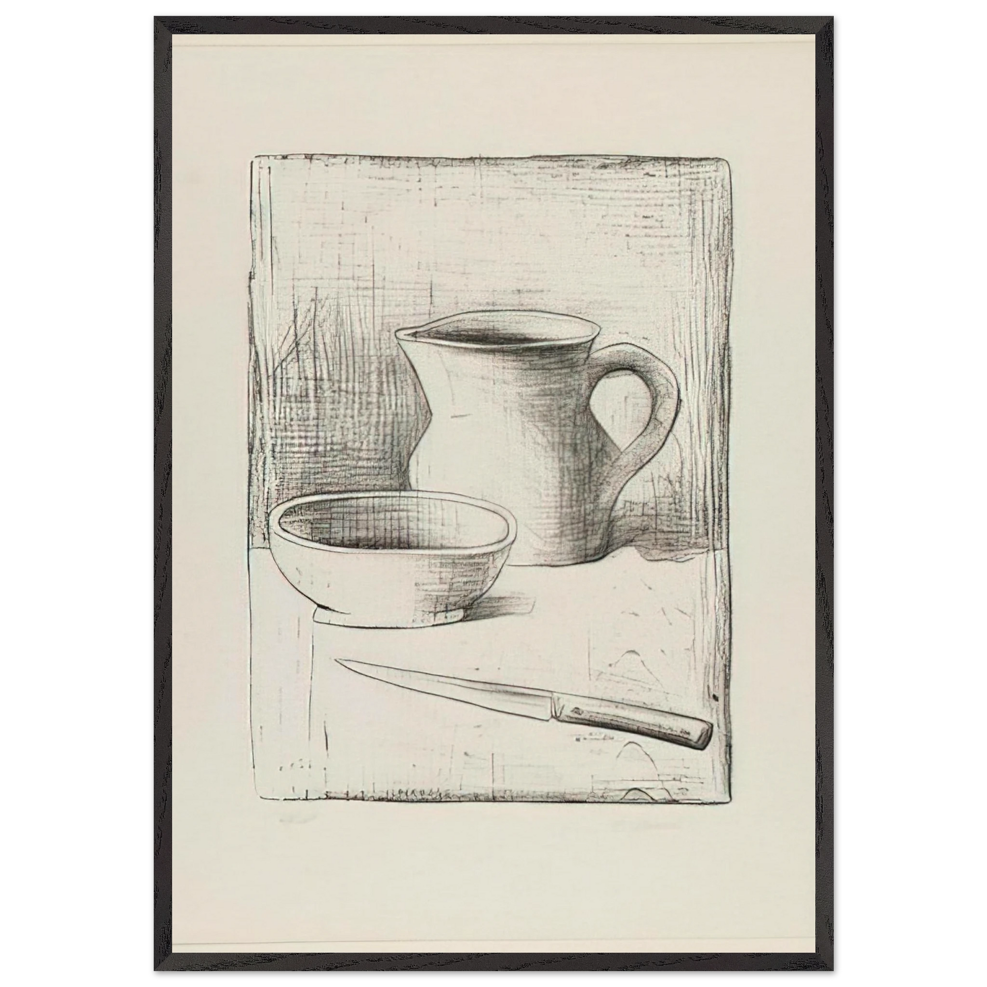 STILL LIFE 1944 - Carlo Carra Framed Art Print – Black Wooden Frame - Default Title - -Framed Art Print