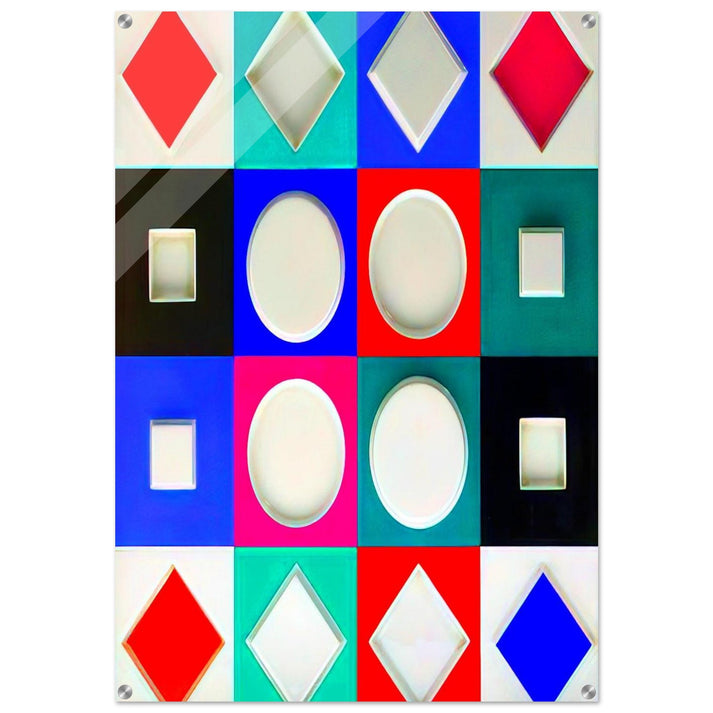 Composition Carrée Relief - 1970 - Victor Vasarely Acrylic Print - 70x100 cm / 28x40″ inches | Victor Vasarely Wall Art | Victor Vasarely Prints