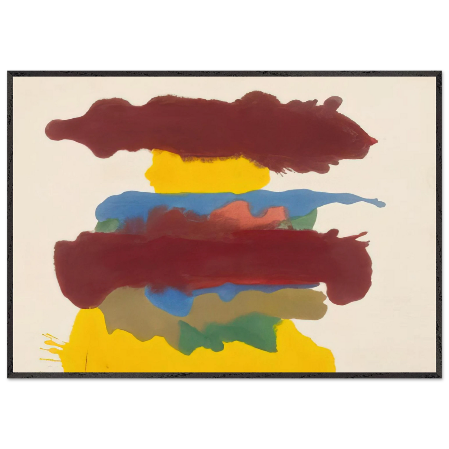 Helen Frankenthaler - Weather Change - 1963 Wall art - 70x100 cm / 28x40 inches - Premium Wooden Framed Poster With Fine Art Paper - White frame