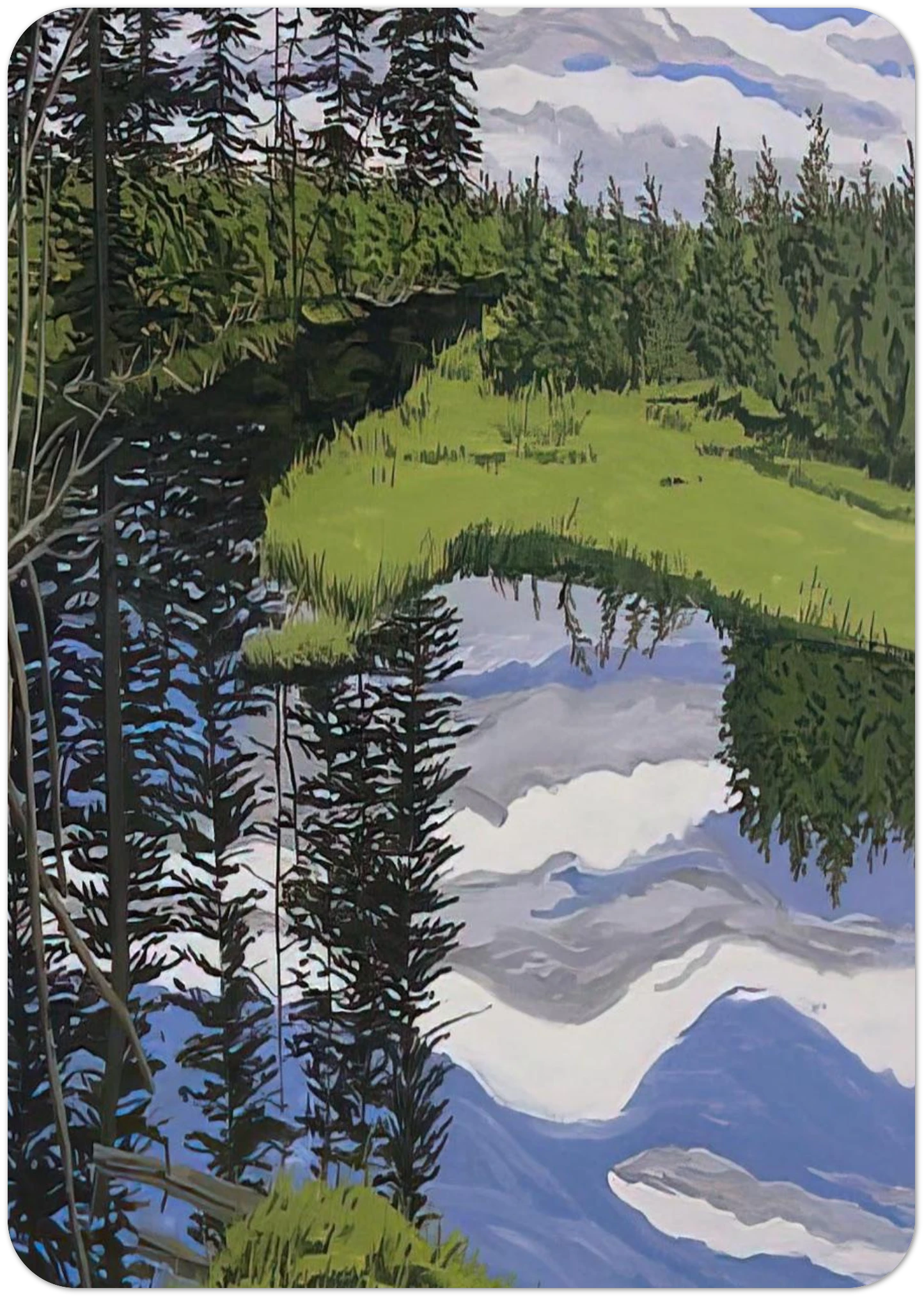 Illusory Flowage - 1996 By Neil Welliver Pack of 10 Post Cards | Neil Welliver Post Cards | A6 (10.5 x 14.8 cm) - 4.1 x 5.8 inches