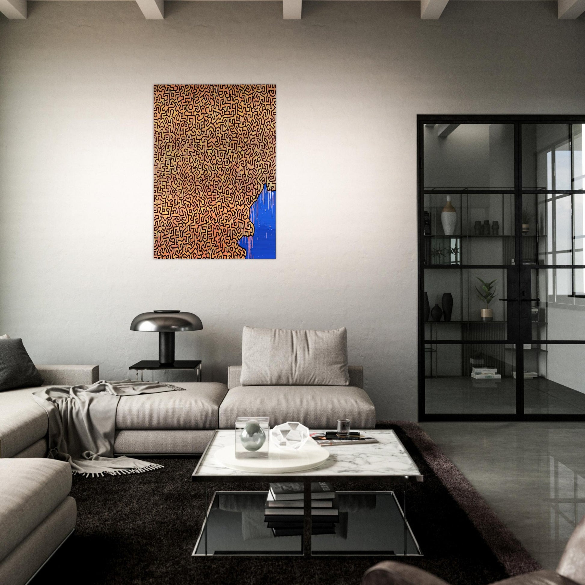 BRAZIL 1989 - Keith Haring Brushed Aluminum Print - 70x100 cm / 28x40 inches | Keith Haring Aluminum Print | Keith Haring Prints