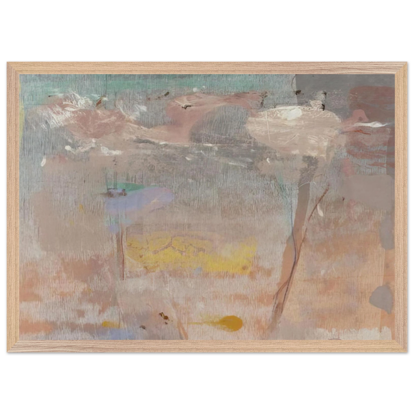 Helen Frankenthaler - Monotype I - 1981 Wall art - 27x35 cm / 11x14 inches - Premium Wooden Framed Poster With Fine Art Paper - White frame