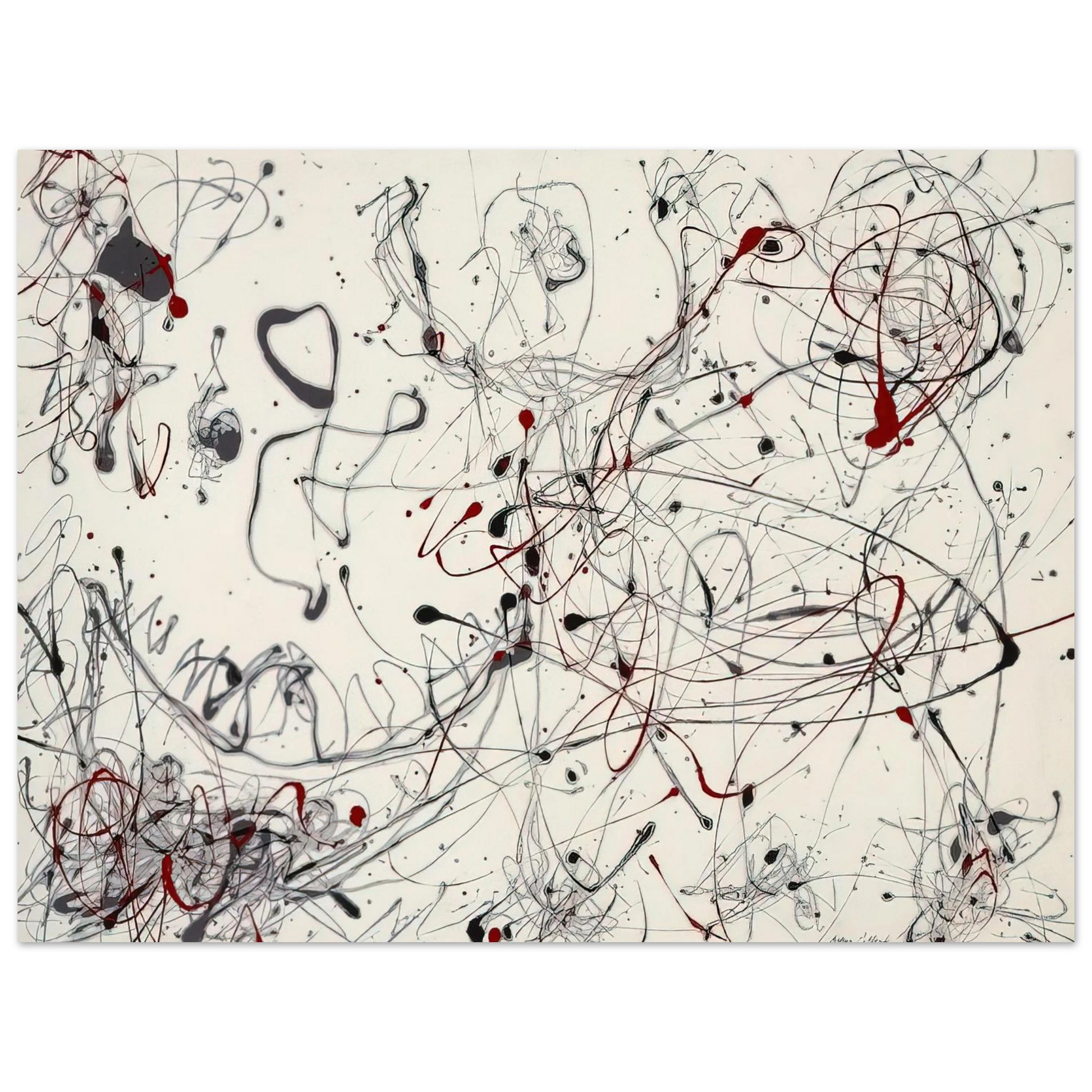 Jackson Pollock - NUMBER 4 GRAY AND RED 1948 Fine Art Poster - Default Title