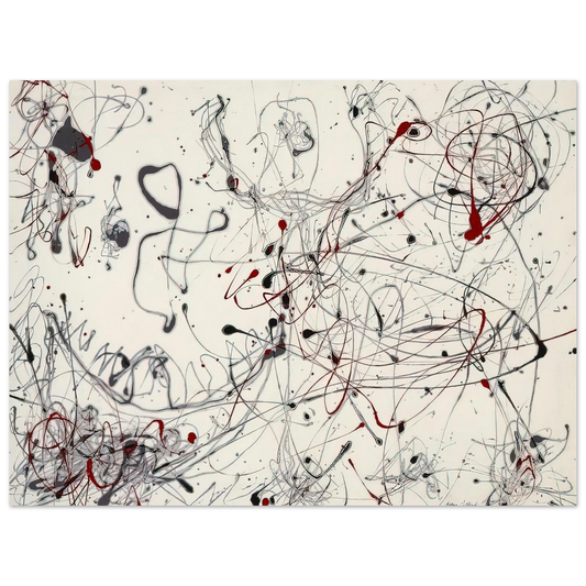 Jackson Pollock - NUMBER 4 GRAY AND RED 1948 Fine Art Poster - Default Title