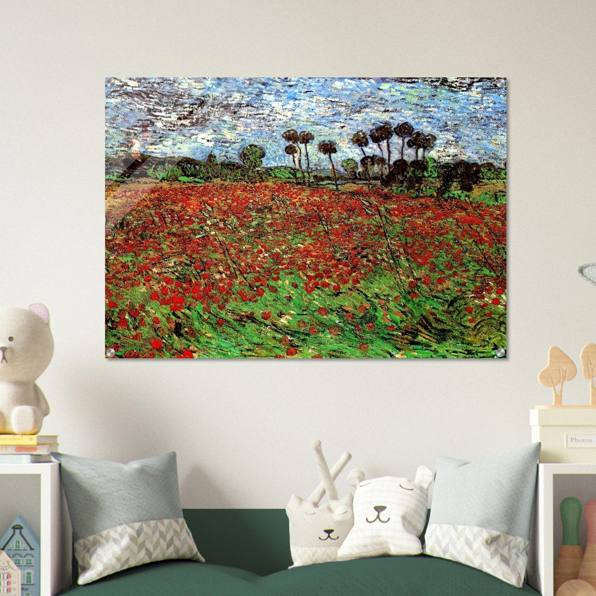 Field with Poppies - Vincent van Gogh Acrylic Print - 70x100 cm / 28x40″ inches
