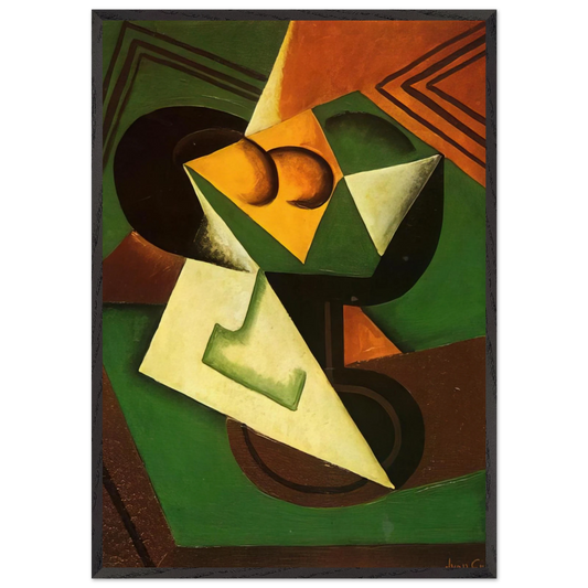 FRUIT BOWL AND FRUIT - Juan Gris Framed Art Print – Black Wooden Frame - Default Title - -Framed Art Print