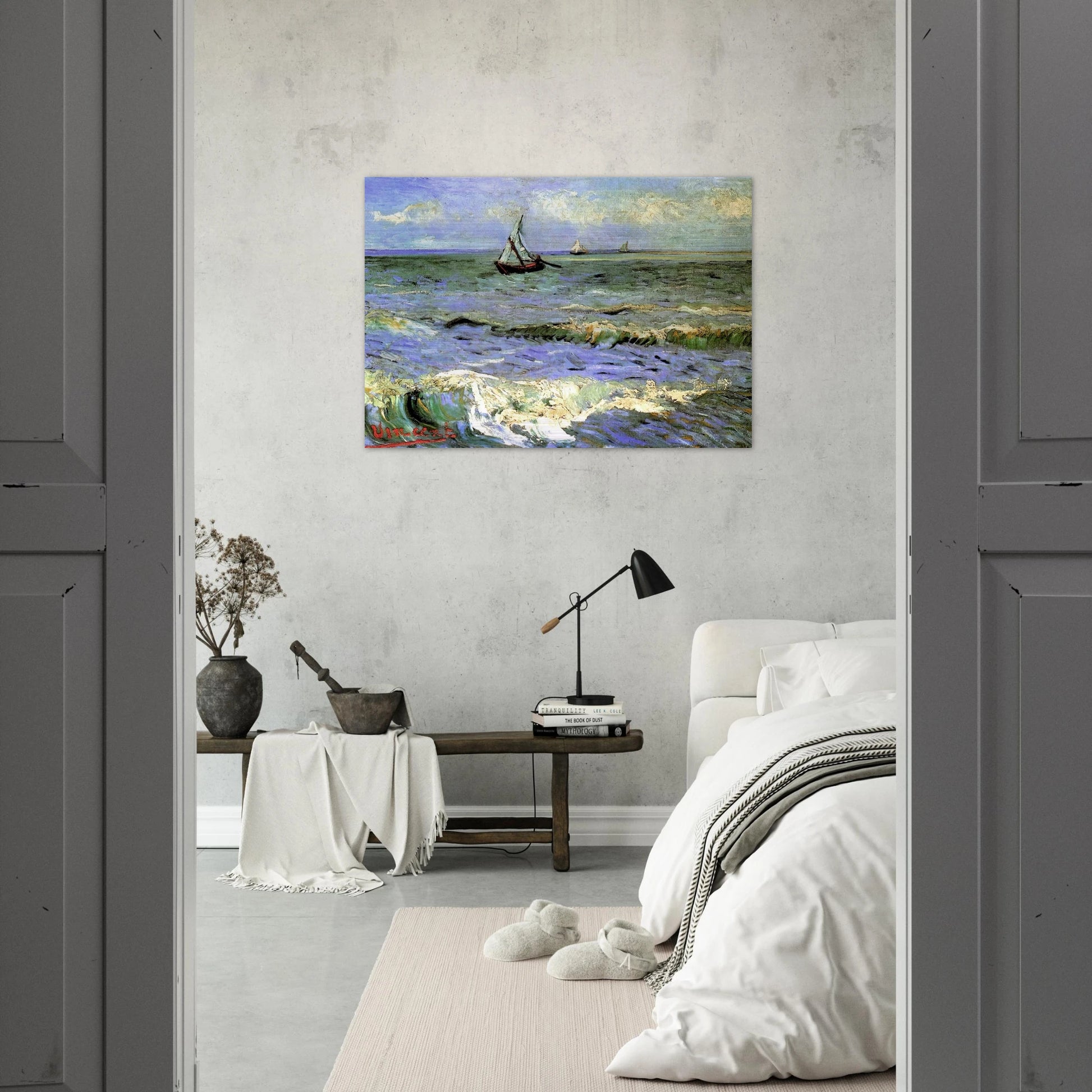 Seascape at Saintes-Maries - Vincent van Gogh Brushed Aluminum Print - 70x100 cm / 28x40 inches | Vincent van Gogh Aluminum Print | Vincent van Gogh Prints