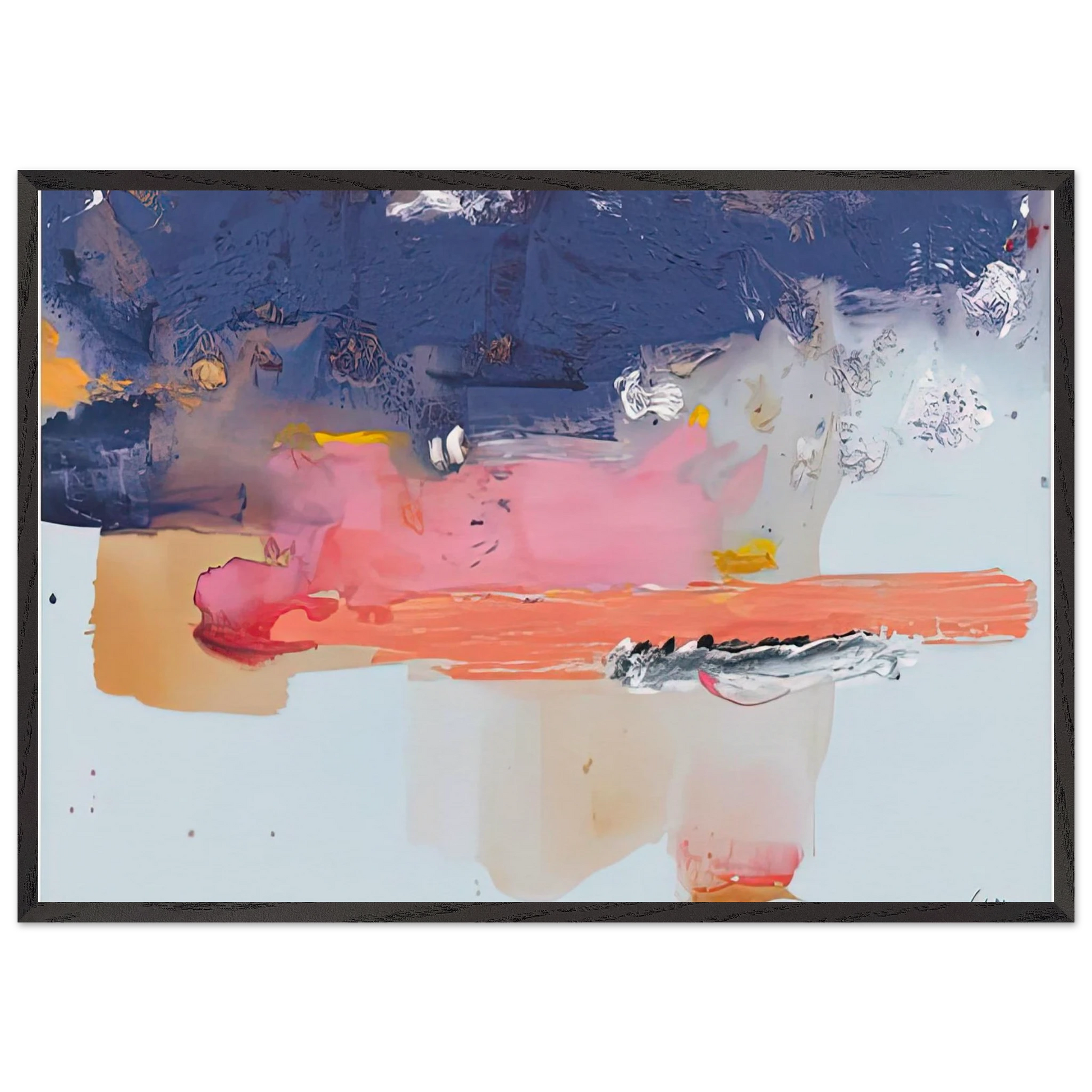 Western Roadmap 1991- - Helen Frankenthaler 70x100 cm / 28x40 inches Framed Art Print – Black Wooden Frame