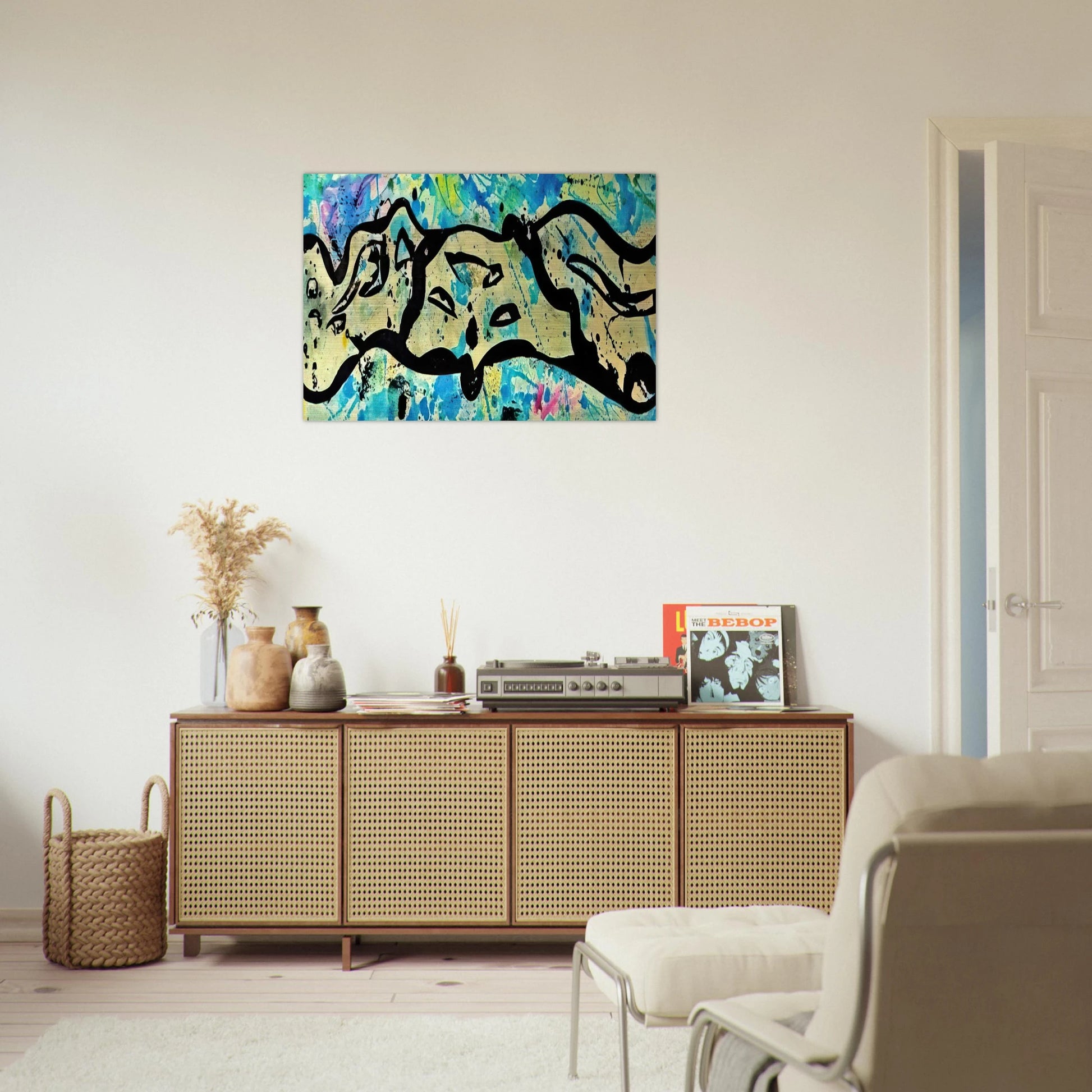 Untitled  Variant F  - Sam Francis Brushed Aluminum Print - 70x100 cm / 28x40 inches | Sam Francis Aluminum Print | Sam Francis Prints