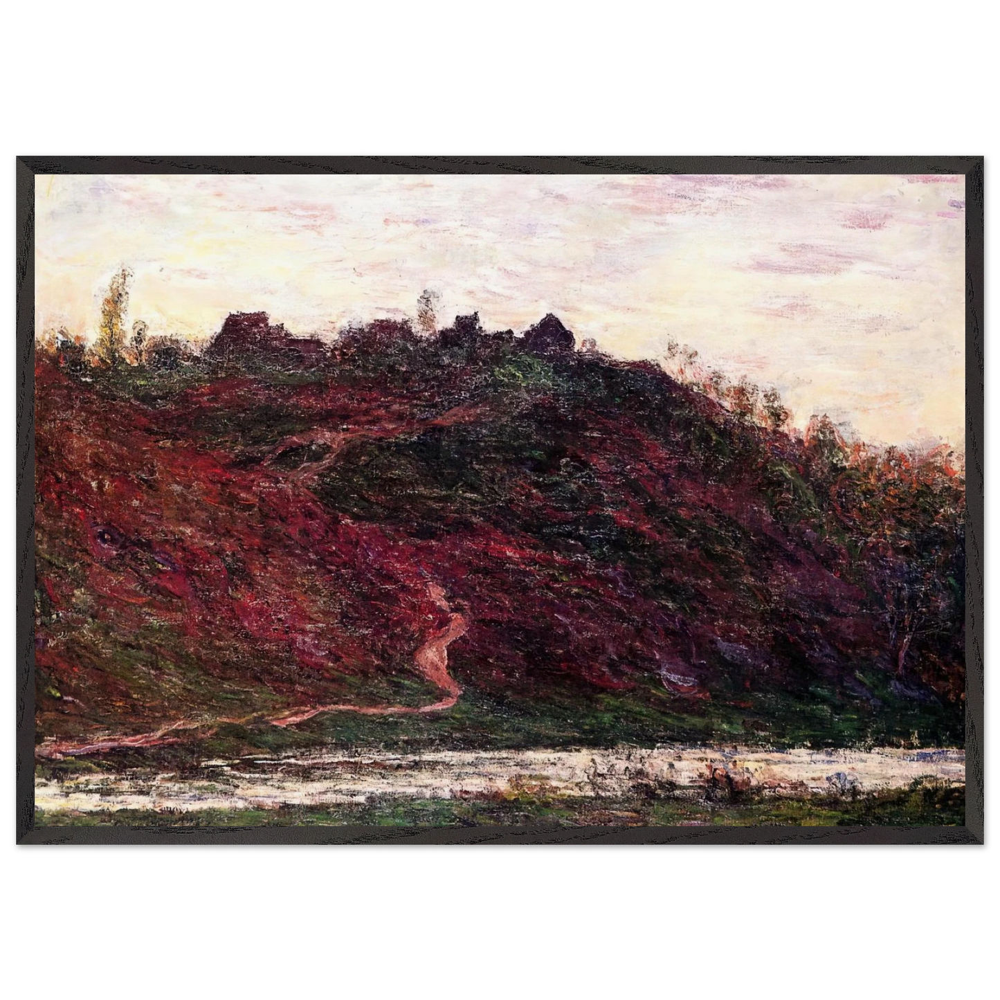 The Village of La Coche-Blond Evening - claude monet Framed Art Print – Black Wooden Frame - Default Title - -Framed Art Print