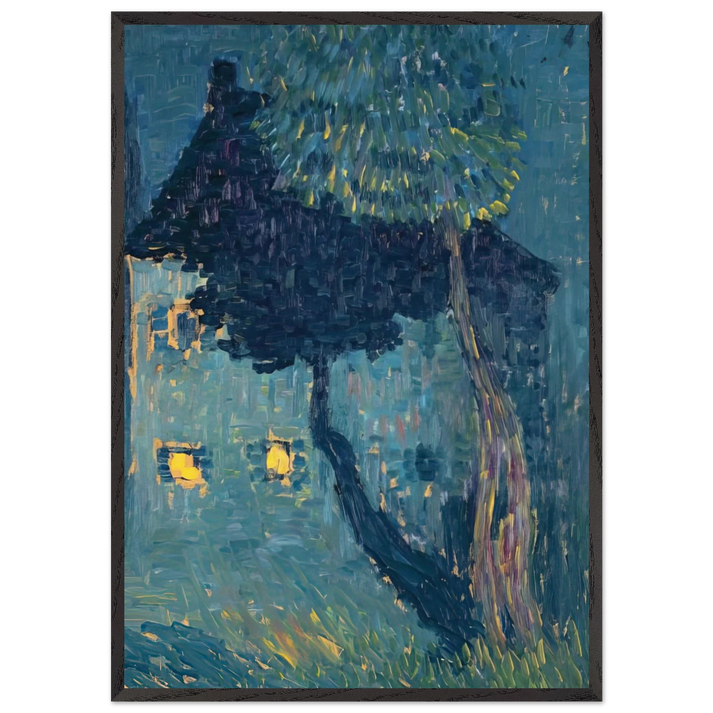 COTTAGE IN THE WOODS 1903 - Alexej von Jawlensky 70x100 cm / 28x40 inches Framed Art Print – Black Wooden Frame