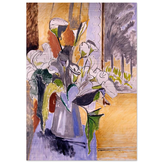 BOUQUET OF FLOWERS ON A VERANDA 1912 - Henri Matisse Brushed Aluminum Print - 70x100 cm / 28x40 inches | Henri Matisse Aluminum Print | Henri Matisse Prints
