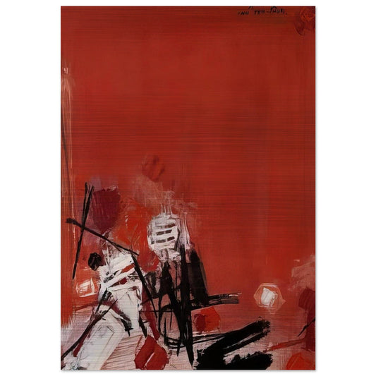 COMPOSITION ROUGE - Chu teh Chun Brushed Aluminum Print - 70x100 cm / 28x40 inches | Chu teh Chun Aluminum Print | Chu teh Chun Prints