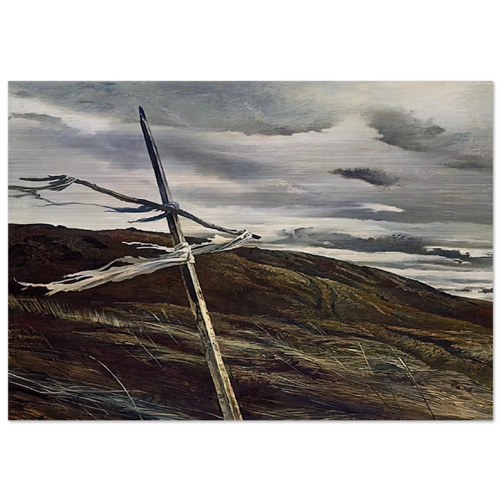DODGES RIDGE 1947 - Andrew Wyeth Brushed Aluminum Print - 70x100 cm / 28x40 inches | Andrew Wyeth Aluminum Print | Andrew Wyeth Prints