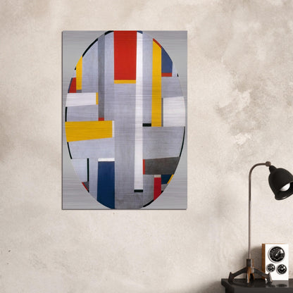 Relational Painting, Tondo #36 - 1955 - Fritz Glarner Brushed Aluminum Print - 70x100 cm / 28x40 inches | Fritz Glarner Aluminum Print | Fritz Glarner Prints