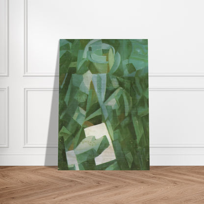 CUBIST COMPOSITION PORTRAIT OF A SEATED PERSON HOLDING A LETTER - Salvador Dali Brushed Aluminum Print - 70x100 cm / 28x40 inches | Salvador Dali Aluminum Print | Salvador Dali Prints