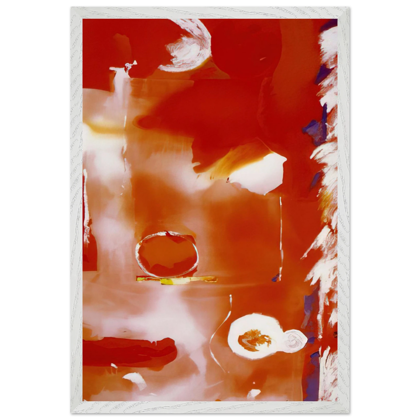 Helen Frankenthaler - Seeing the Moon on a Hot Summer Day - 1987 Wall art - 50x70 cm / 20x28 Inches - Premium Wooden Framed Poster With Fine Art Paper - White frame