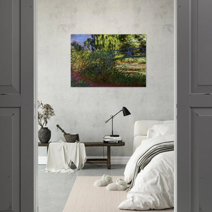 The Japanese Bridge The Water-Lily Pond and Path by the Water - claude monet Brushed Aluminum Print - 70x100 cm / 28x40 inches | claude monet Aluminum Print | claude monet Prints
