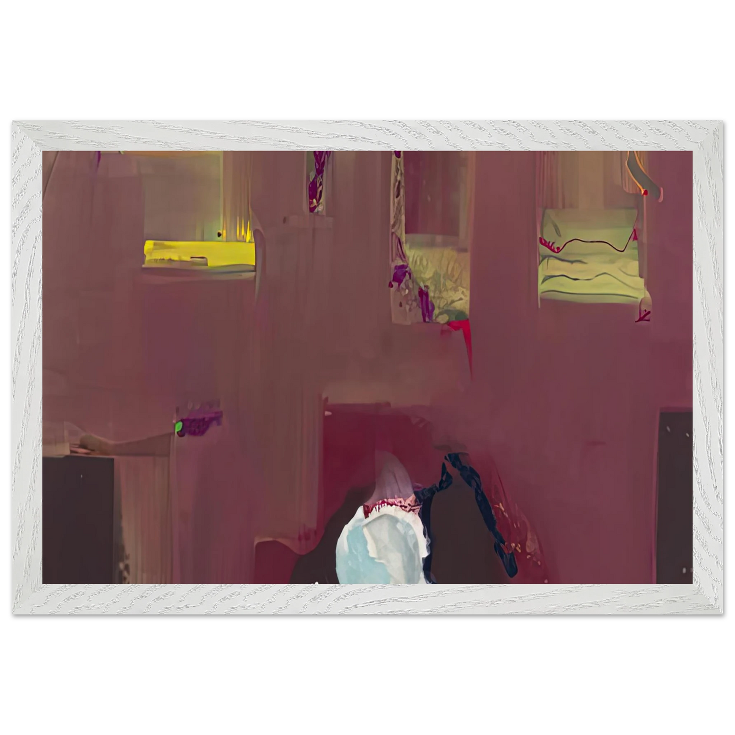 Helen Frankenthaler - Yin Yang, 1990- Wall Art - 21x29.7 cm / 8x12" - Premium Wooden Framed Poster With Fine Art Paper - White frame