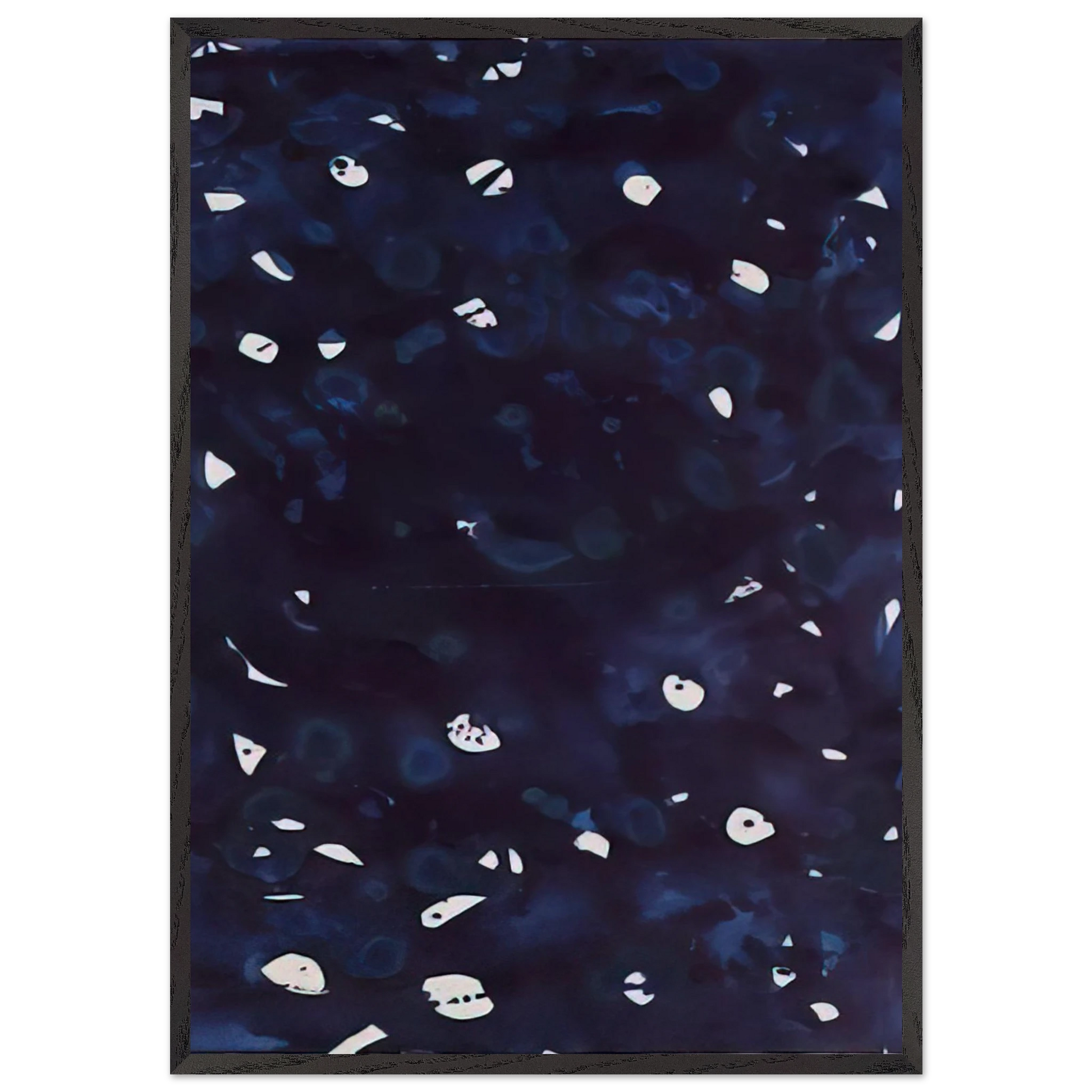 Untitled  Dark Blue-Green  - Sam Francis Framed Art Print – Black Wooden Frame - Default Title - -Framed Art Print