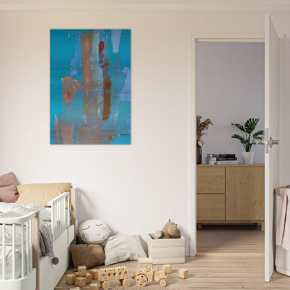 In on Blue - 1976 - Helen Frankenthaler Brushed Aluminum Print - 70x100 cm / 28x40 inches | Helen Frankenthaler Aluminum Print | Helen Frankenthaler Prints