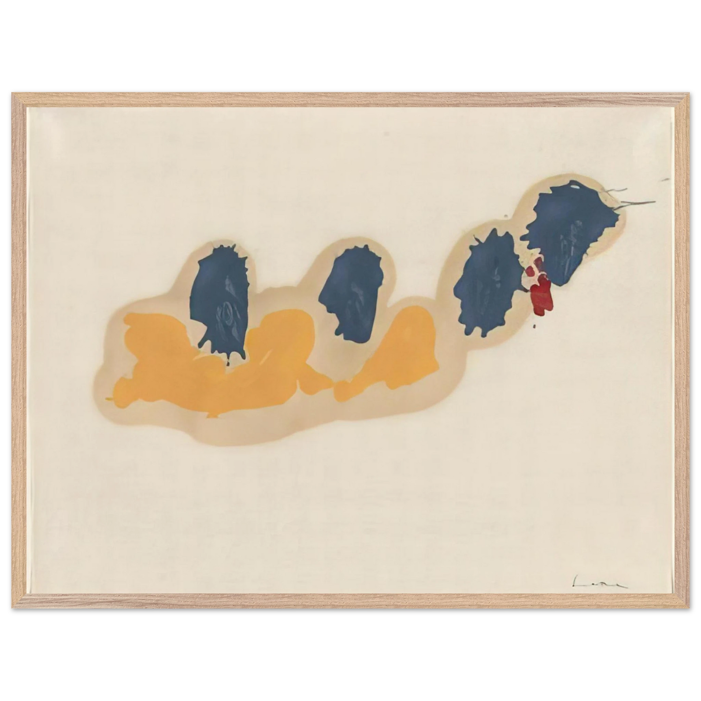 Helen Frankenthaler - April IV - 1960 Wall art - 70x100 cm / 28x40 inches - Premium Wooden Framed Poster With Fine Art Paper - White frame