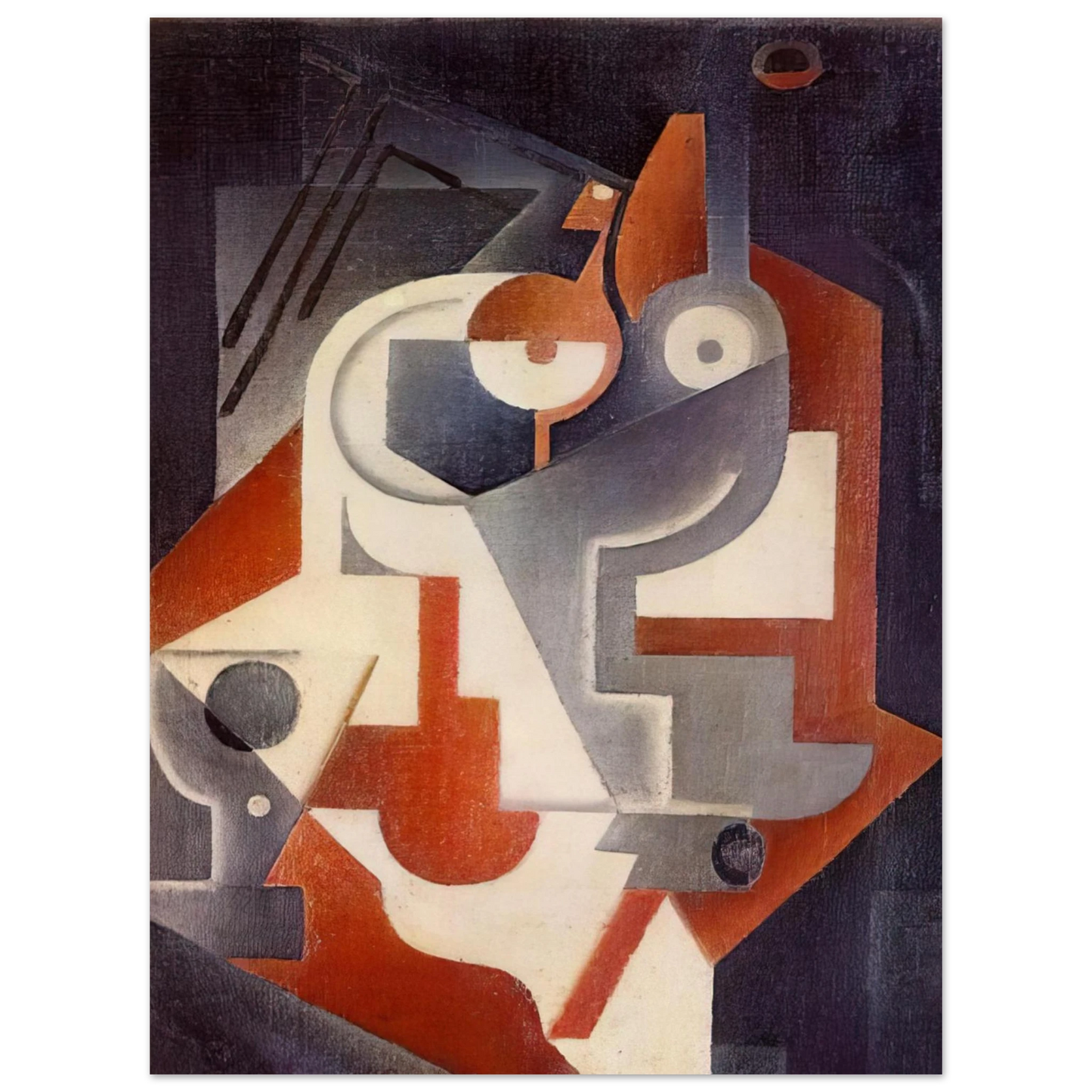 Juan Gris - NEWSPAPER GLASS AND PEAR 1917 Fine Art Poster - Default Title