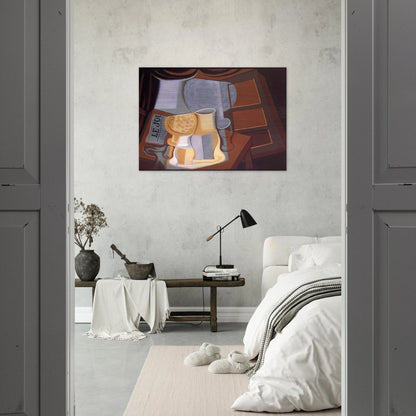 THE TABLE IN FRONT OF THE WINDOW 1921 - Juan Gris Brushed Aluminum Print - 70x100 cm / 28x40 inches | Juan Gris Aluminum Print | Juan Gris Prints