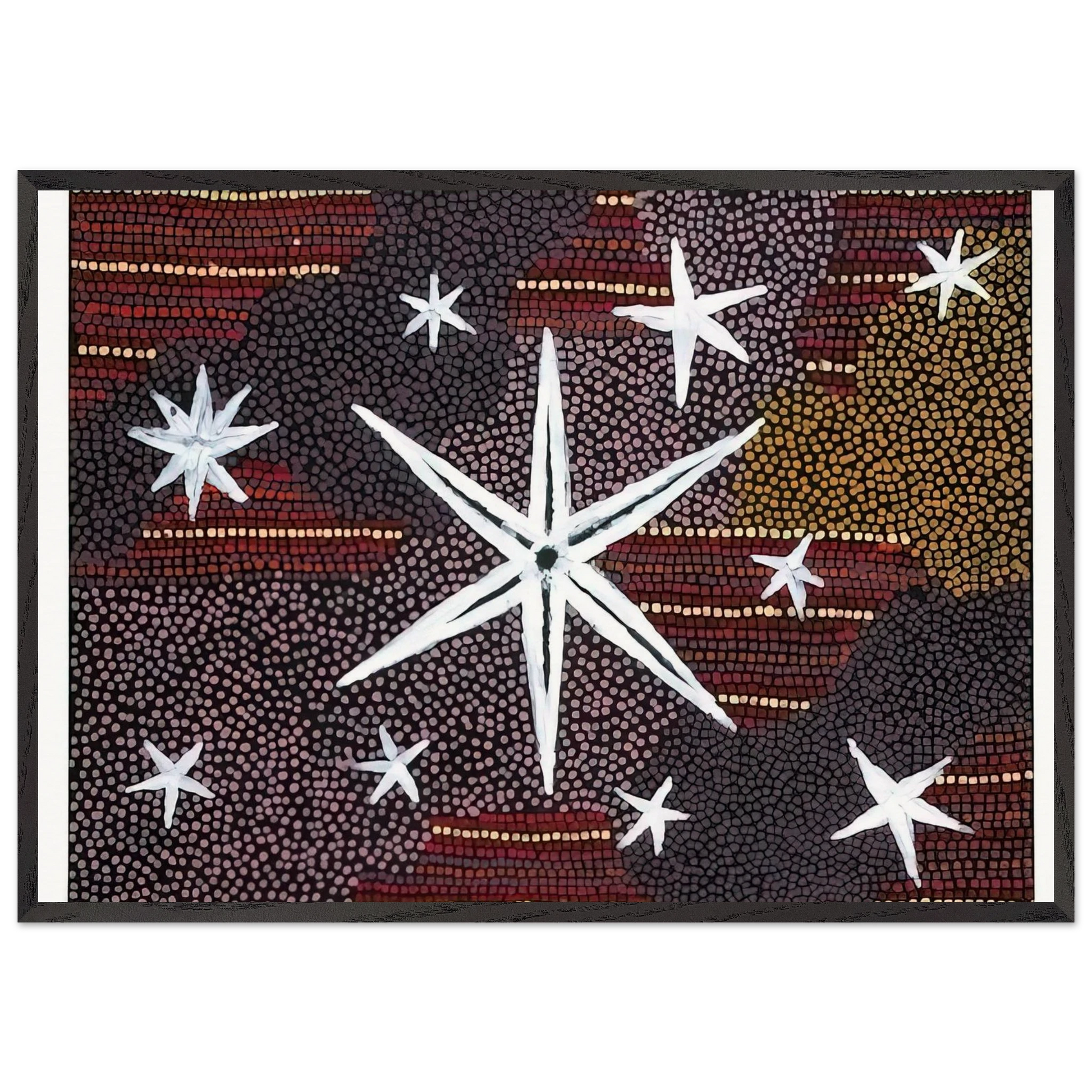 Reve Etoile - 2001 - Clifford Possum Tjapaltjarri Framed Art Print – Black Wooden Frame - Default Title - -Framed Art Print