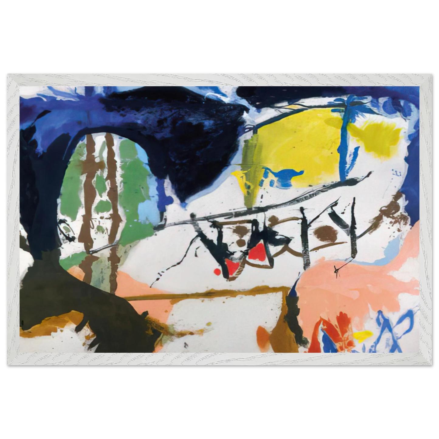 Helen Frankenthaler - Acres - 1959 Wall art - 60x80 cm / 24x32 inches - Premium Wooden Framed Poster With Fine Art Paper - Wood frame