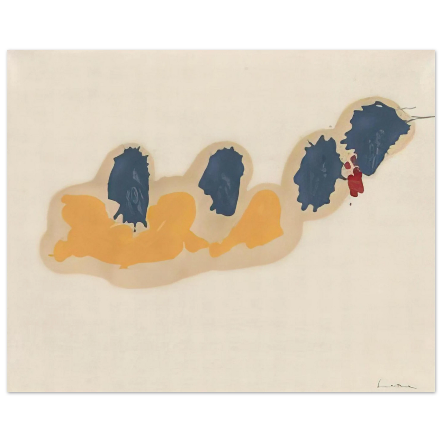 Helen Frankenthaler - April IV - 1960 Wall art - A1 (59.4 x 84.1  cm) - Premium Wooden Framed Poster With Fine Art Paper - White frame