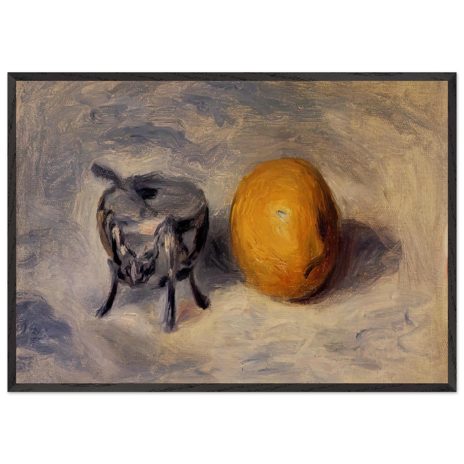 Sugar Bowl and Lemon - Pierre-Auguste Renoir Framed Art Print – Black Wooden Frame - Default Title - -Framed Art Print