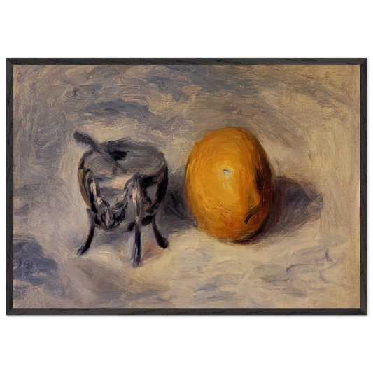 Sugar Bowl and Lemon - Pierre-Auguste Renoir 70x100 cm / 28x40 inches Framed Art Print – Black Wooden Frame