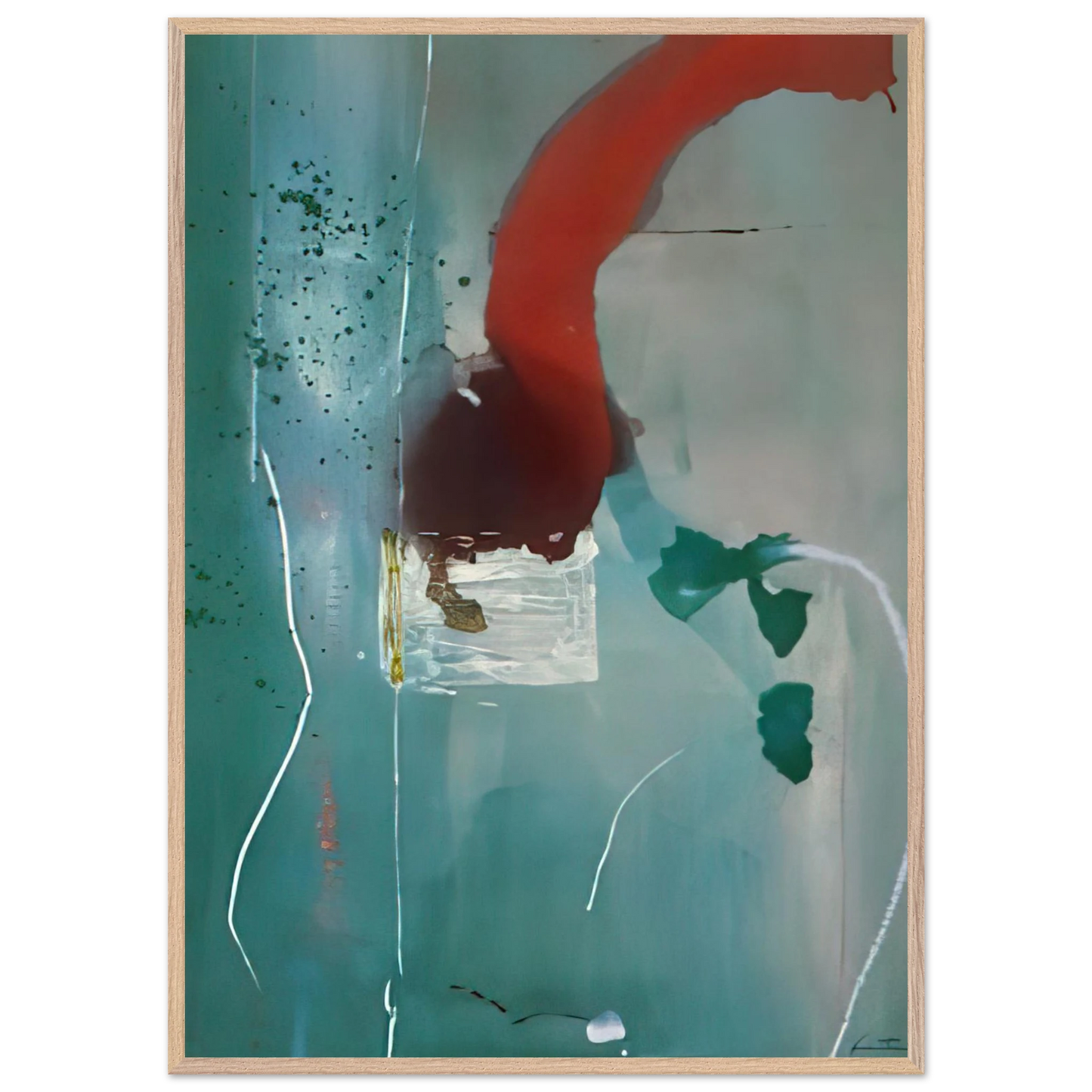 Helen Frankenthaler - Square One - 1985 Wall art - 60x80 cm / 24x32 Inches - Premium Wooden Framed Poster With Fine Art Paper - Black frame