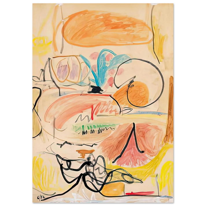 Helen Frankenthaler - Window Shade No. 1, 1952- Wall Art - 28x40 inches / 70x70 cm - Canvas (Imperial)-canvas - -