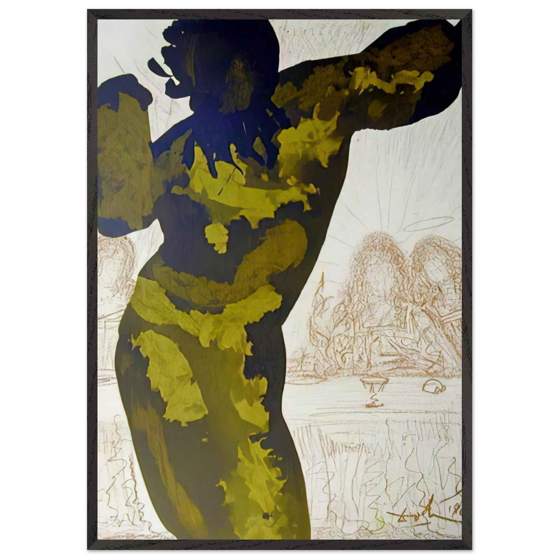 ET POST BUCCELLAM INTROIVIT IN EUM SATANAS PSALMS 40 10 1964 - Salvador Dali Framed Art Print – Black Wooden Frame - Default Title - -Framed Art Print