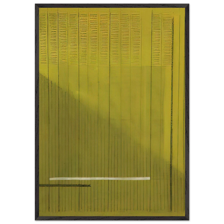 Grigio  Giallo Gray and Yellow - 1966 - Bice Lazzari 70x100 cm / 28x40 inches Framed Art Print – Black Wooden Frame