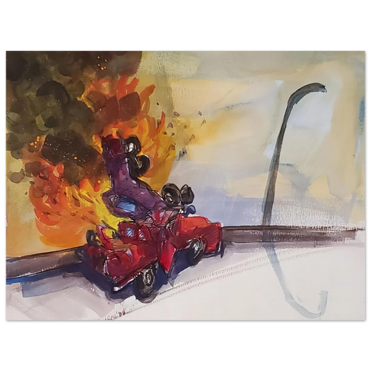 Carlos Almaraz - Pile Up Crash - 1984 Fine Art Poster - Default Title