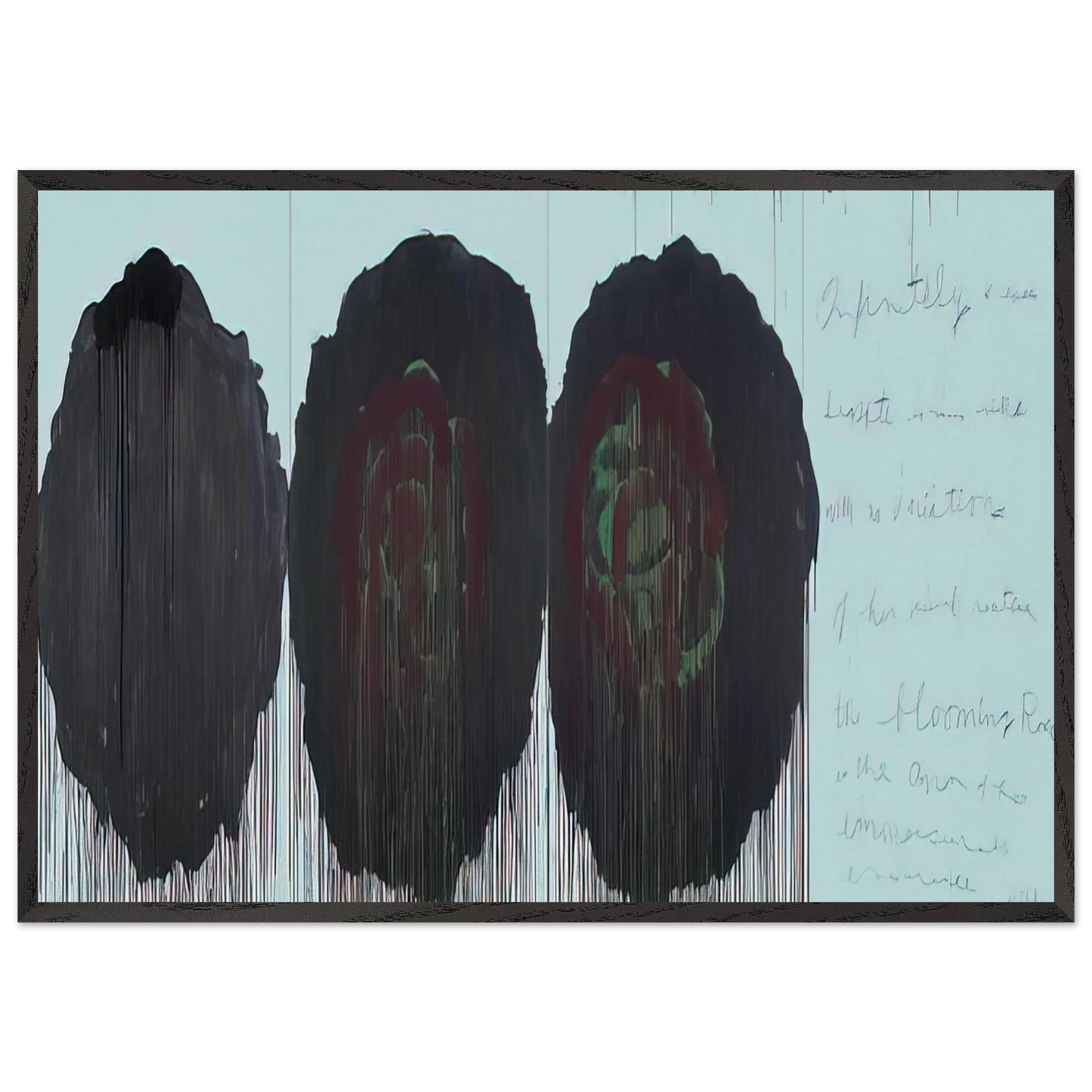 The Rose  V  - Cy Twombly Framed Art Print – Black Wooden Frame - Default Title - -Framed Art Print