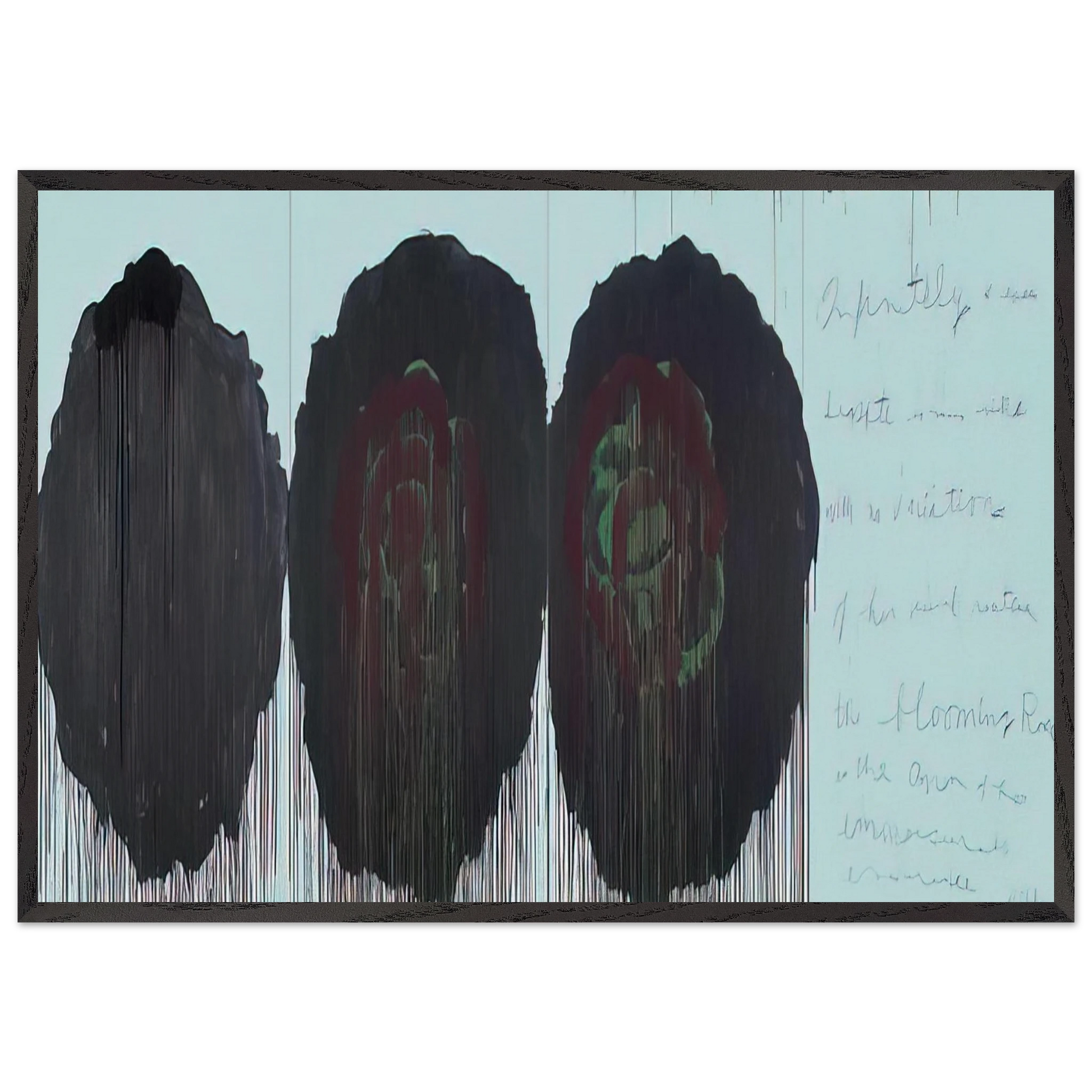 The Rose  V  - Cy Twombly Framed Art Print – Black Wooden Frame - Default Title - -Framed Art Print