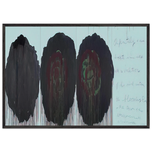 The Rose  V  - Cy Twombly Framed Art Print – Black Wooden Frame - Default Title - -Framed Art Print