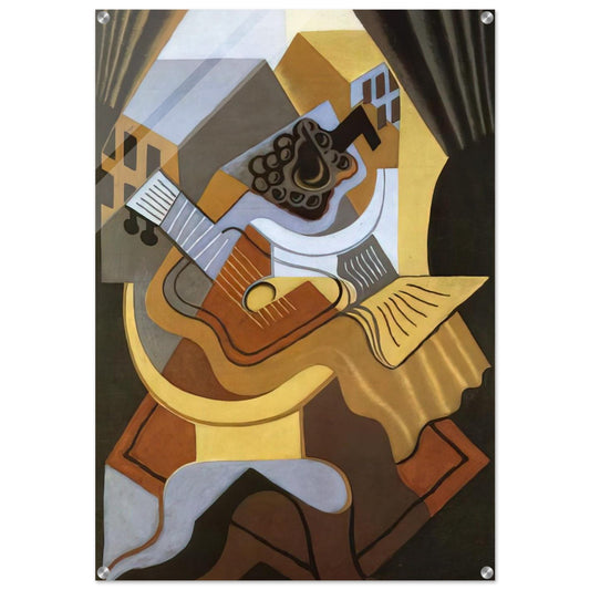 PEDISTAL TABLE IN FRONT OF THE WINDOW 1921 - Juan Gris Acrylic Print - 70x100 cm / 28x40″ inches | Juan Gris Wall Art | Juan Gris Prints