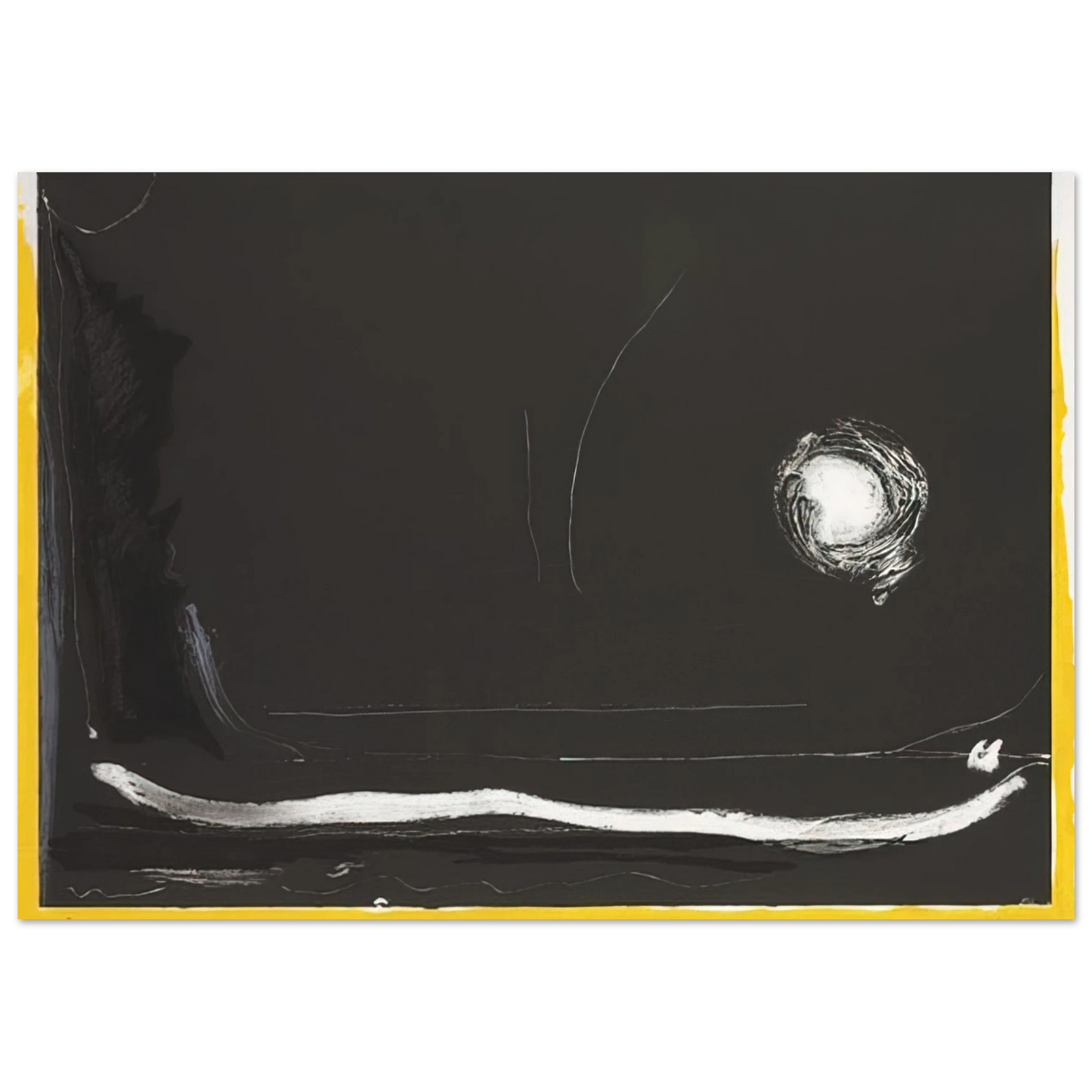 Helen Frankenthaler - Yellow Jack - 1985 Wall art - 13x18 cm / 5x7 Inches - Premium Wooden Framed Poster With Fine Art Paper - Wood frame